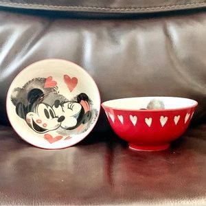 Disney Mickey & Minnie Love and Kisses 6” Tidbit Bowl Set